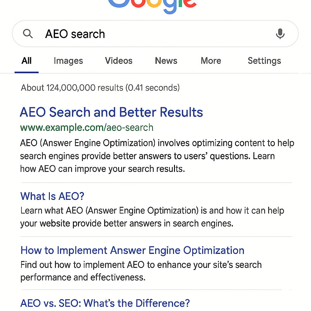 AEO search and better results with Google