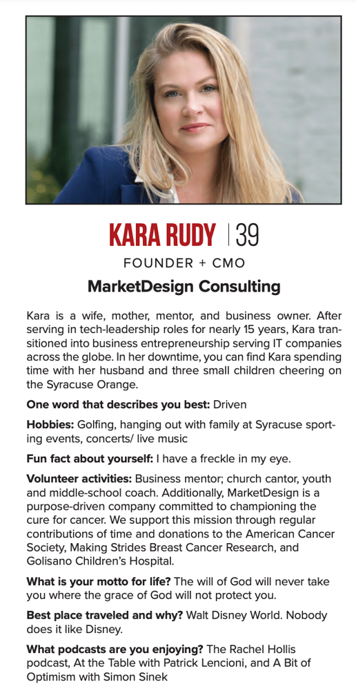 Kara 40 Under 40